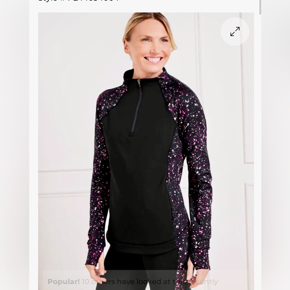 Talbots Black and Pink Quarter-Zip